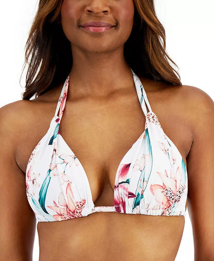 La Blanca Flyaway Printed Halter Bikini Top
