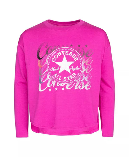 Converse Big Girls High Low Dolman Shirt, Size Large