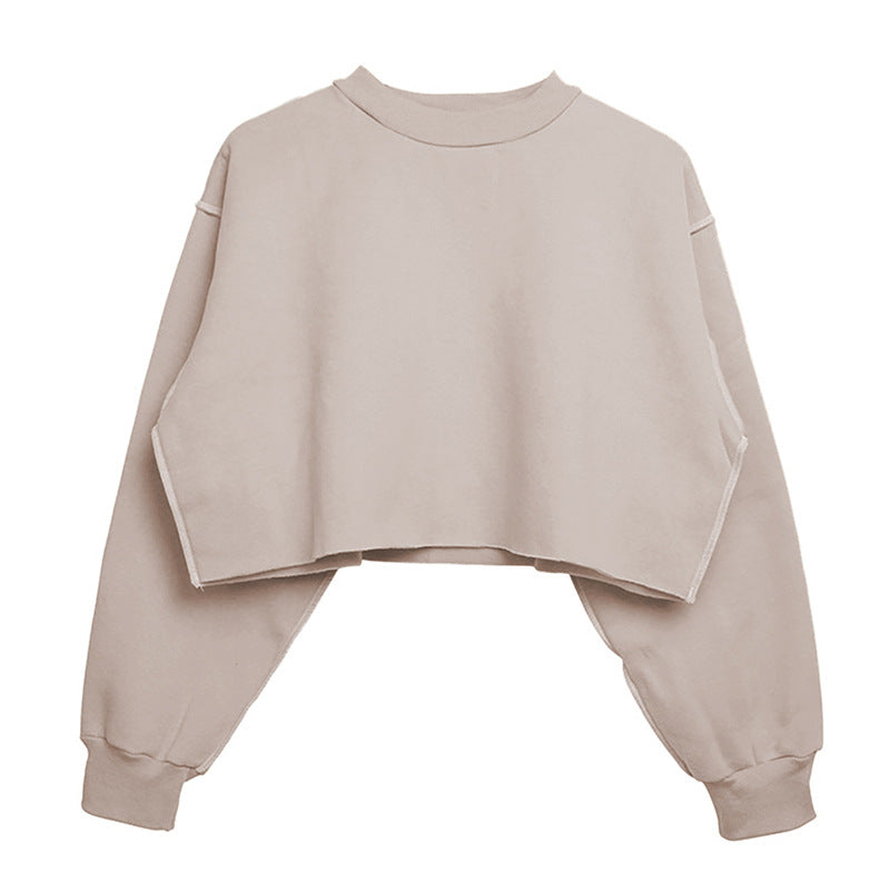 Fleecegefüttertes, langärmeliges Fitness-Yoga-Oberteil für Damen, kurzes Sport-Sweatshirt
