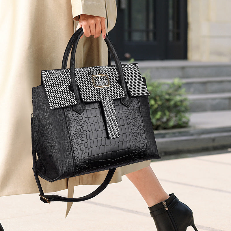 Damenhandtasche Einfache Tragetasche Große Kapazität Krokodilmuster Tasche Damen