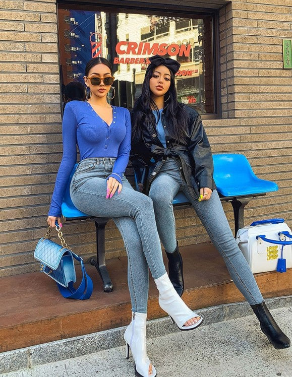 High Waist Stretchjeans für Damen