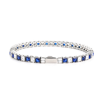 Stainless Steel Tennis Chain Bracelet Square Zircon Light Luxury Jewelry