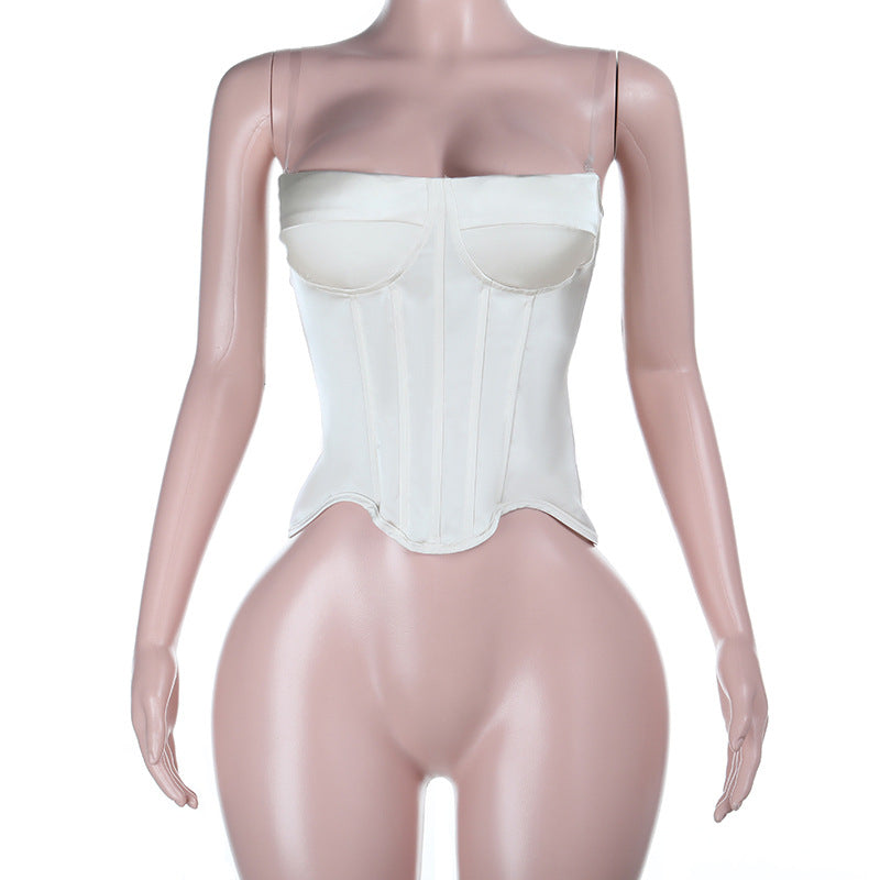 Satin Sexy Backless Tube Top for Women