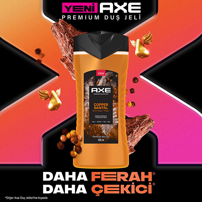 Axe Premium Collection Copper Santal Shower Gel - 10oz | 3-in-1 Formula