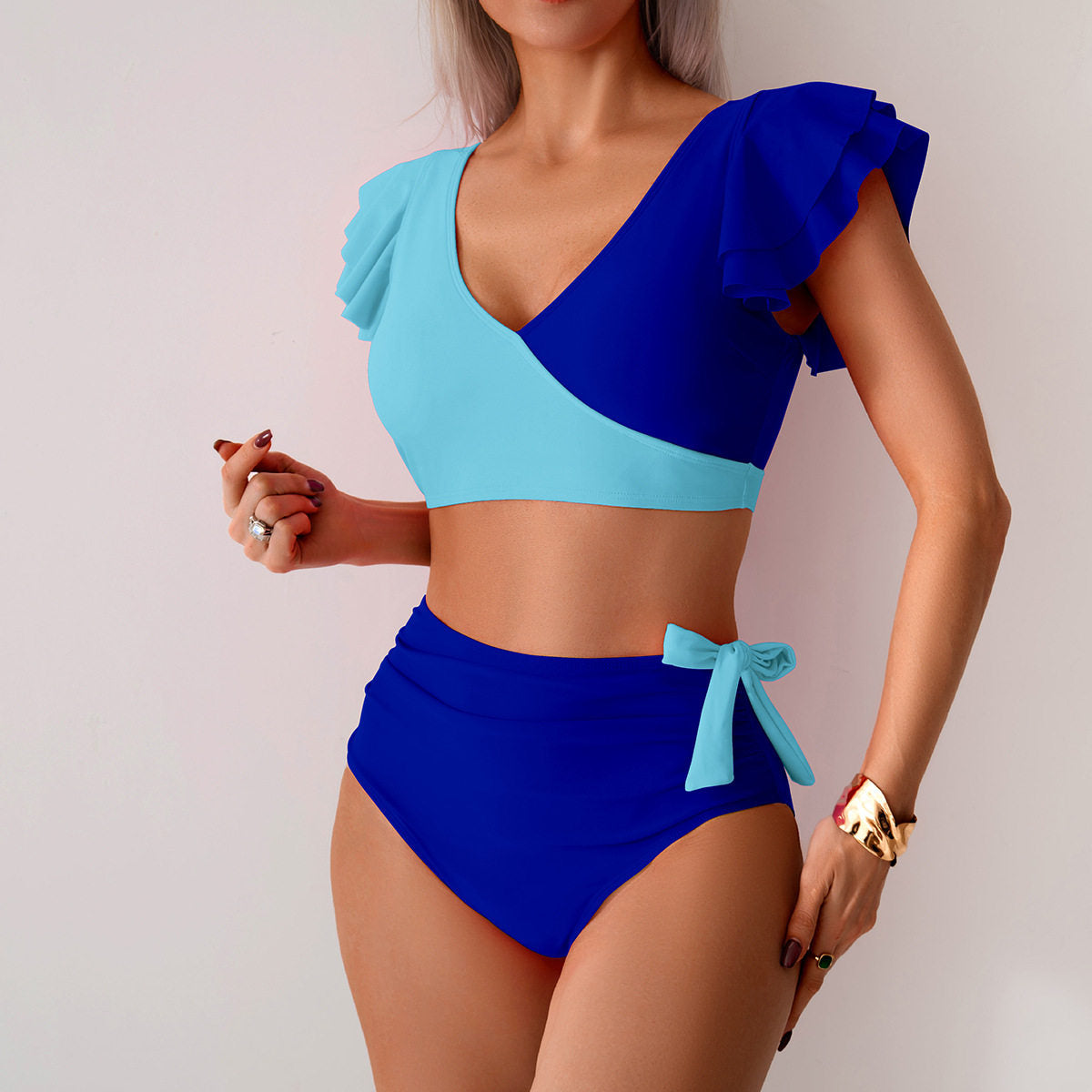 High-waist swimming suit set