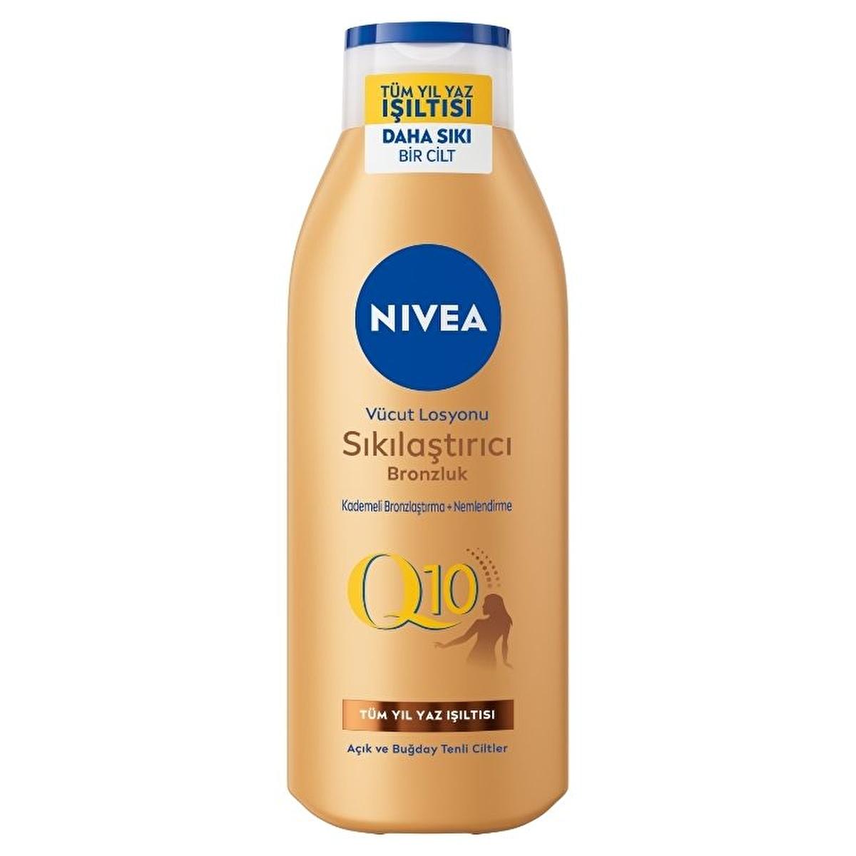 Nivea Nivea Q10 Firming &amp; Tanning Body Lotion - Moisturizing, Sunless Tan, Firming Body Care for Fair to Medium Skin Tones