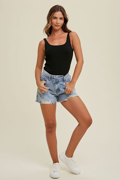 Ribbed Padded Knit Bra Top - Black