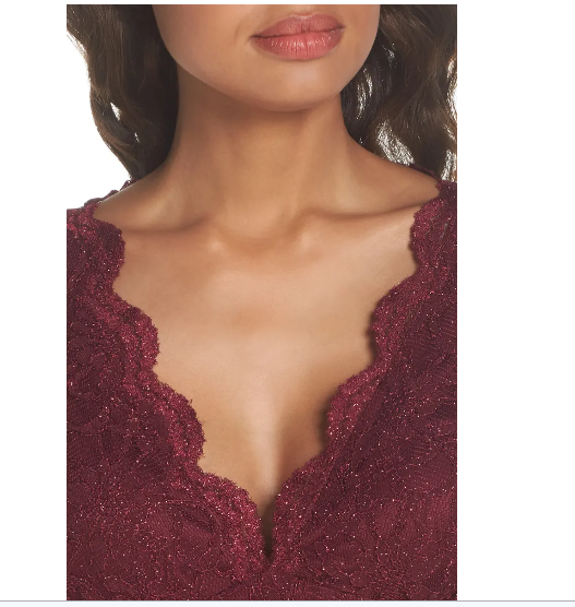 Morgan &amp; Company Juniors Open-Back Glitter-Lace Gown