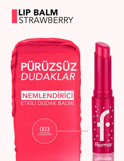 Flormar Lip Balm 003 Strawberry Tinted &amp; Nourishing