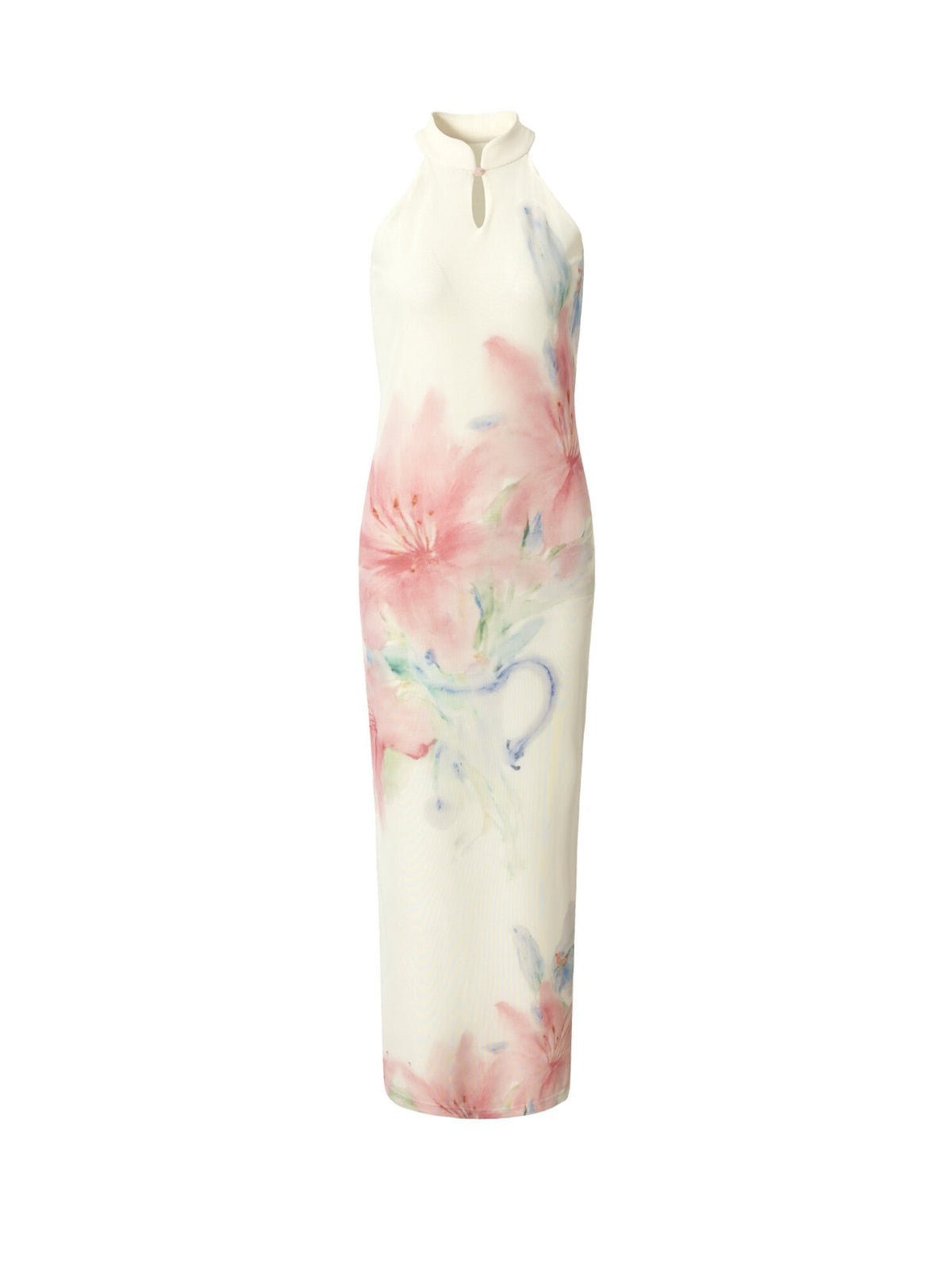 Gradient Lily Floral Cheongsam Dress
