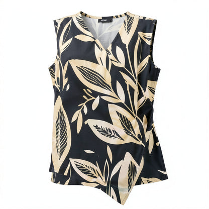 Alfani Wrap-Style Botanical-Print Top, Size Medium