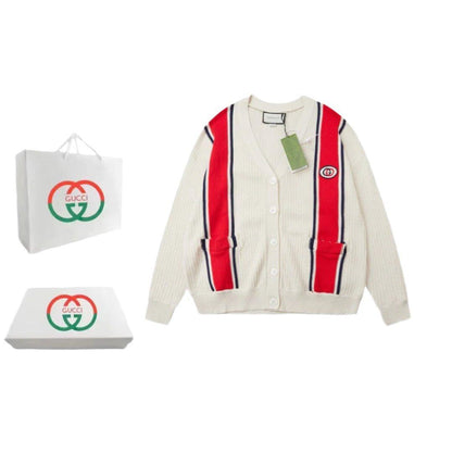 Gucci Knit cotton cardigan with patch Ivory