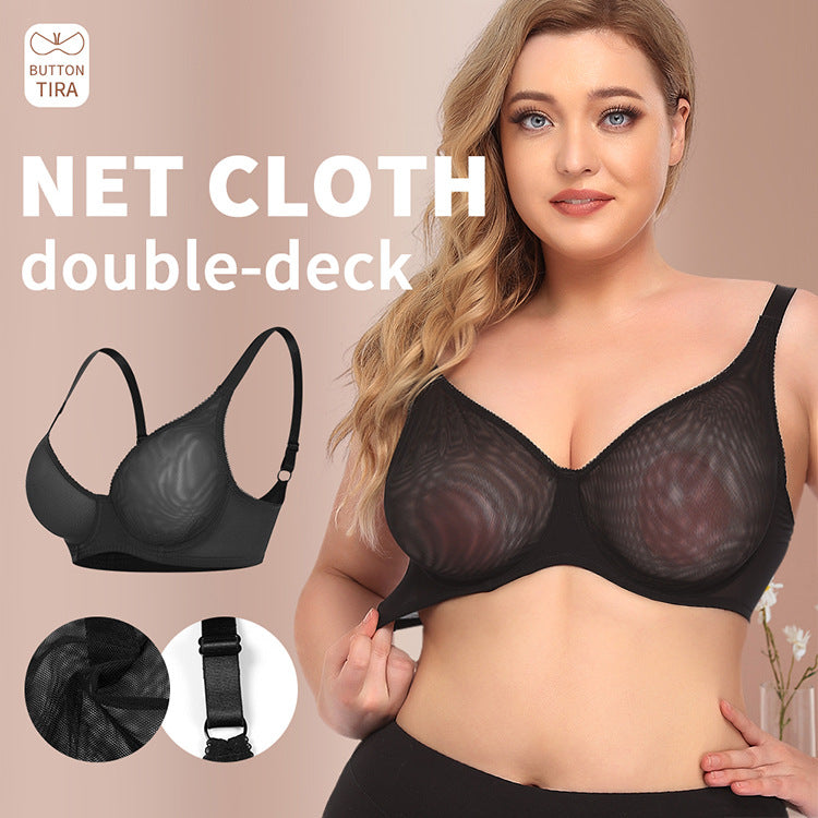 Sexy ultra-thin see-through bra plus size underwear