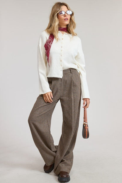 Lightweight Button-Down Cardigan Top: Ivory