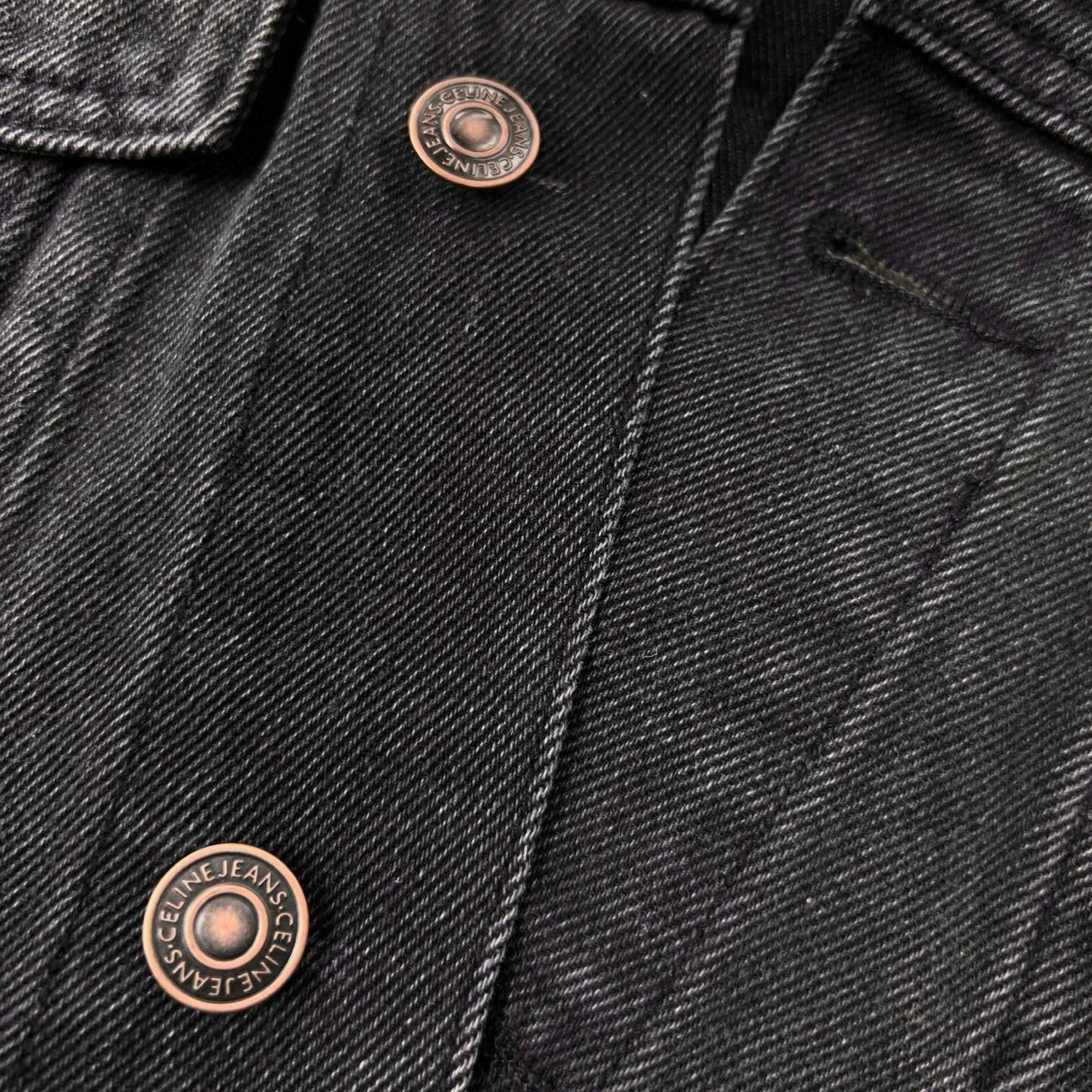 CELINE Washed Grey Denim Jacket – Casual Single-Breasted