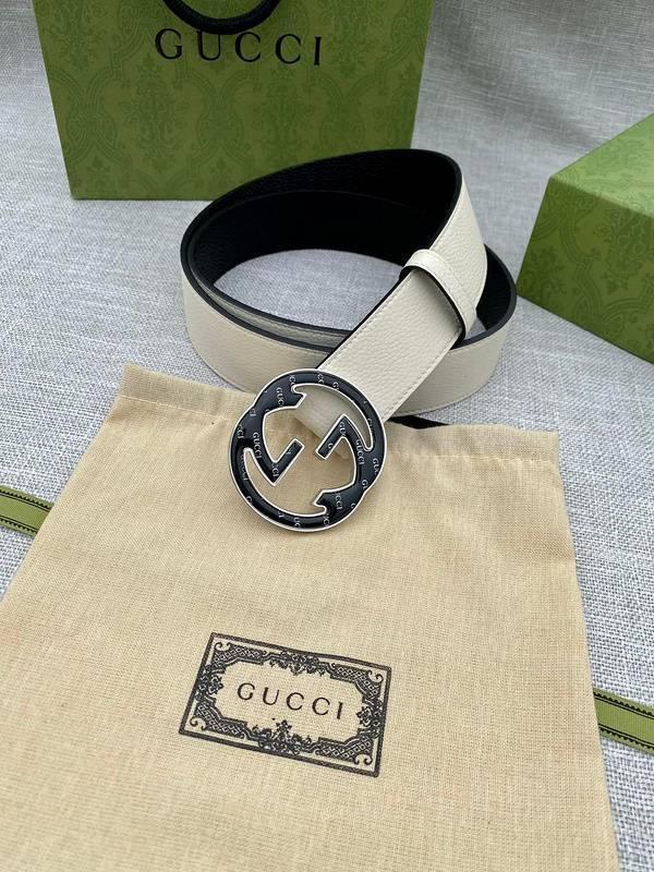 GUCCI Embellished coated-canvas and leather belt &