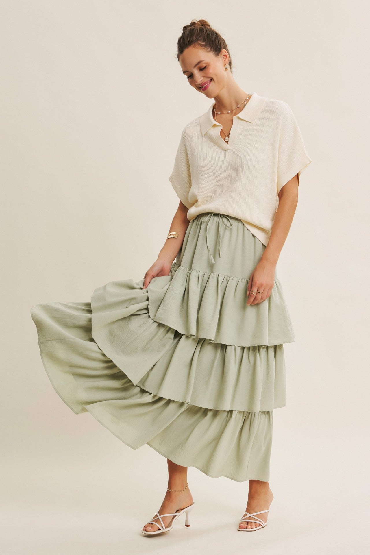 Morning Market Slub Rib Dolman Sleve Knit Top