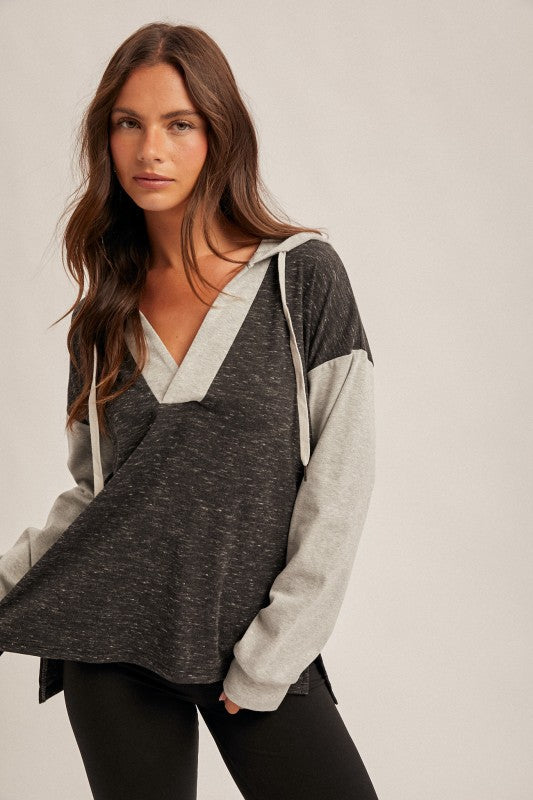 Color Block Hooded Sweatshirt