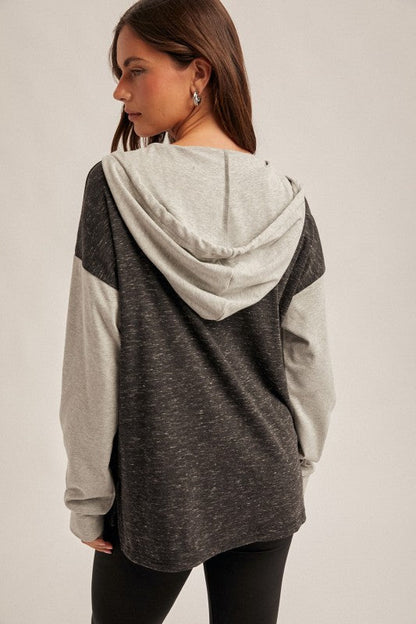Color Block Hooded Sweatshirt