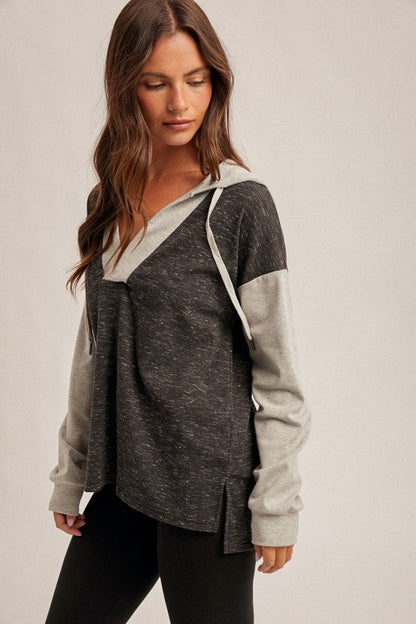 Color Block Hooded Sweatshirt