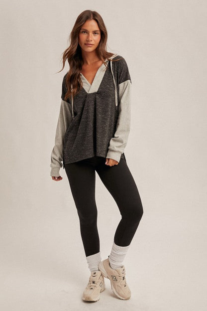 Color Block Hooded Sweatshirt