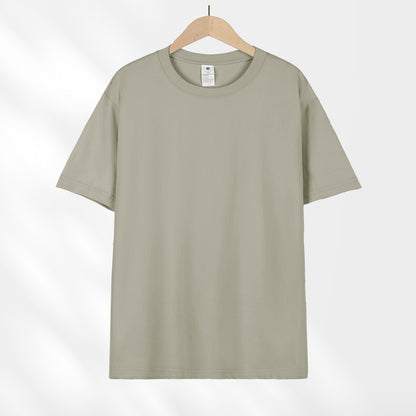 All-Match Crewneck Shoulder Top Solid Color Half-Sleeve