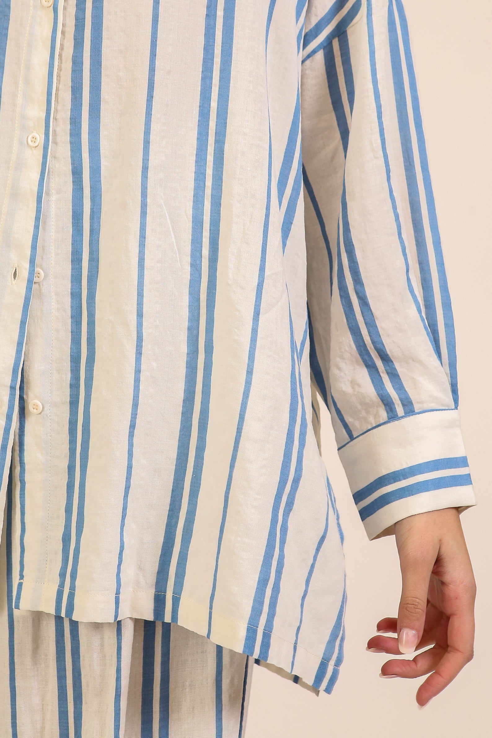 Oversized Striped Button-Down Shirt
