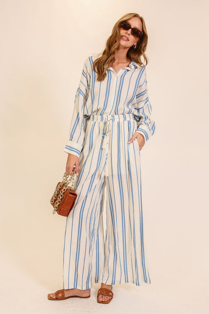 Oversized Striped Button-Down Shirt
