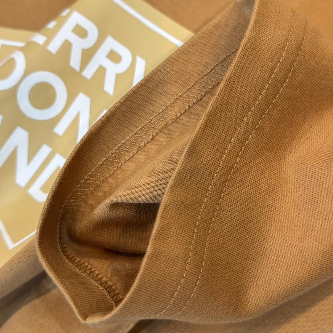 Burberry Brown &amp; Beige T-Shirt Without Collar