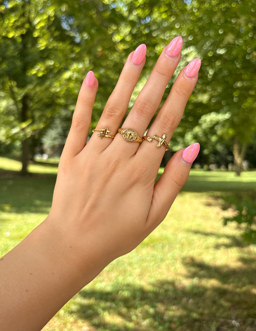 Gold Wrapped Cross Ring