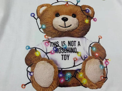 Moschino Christmas Light Teddy Bear T-Shirt Without Collar &
