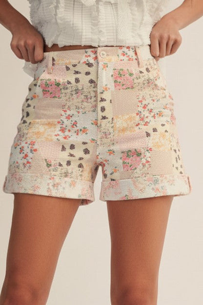 Floral Patchwork Shorts