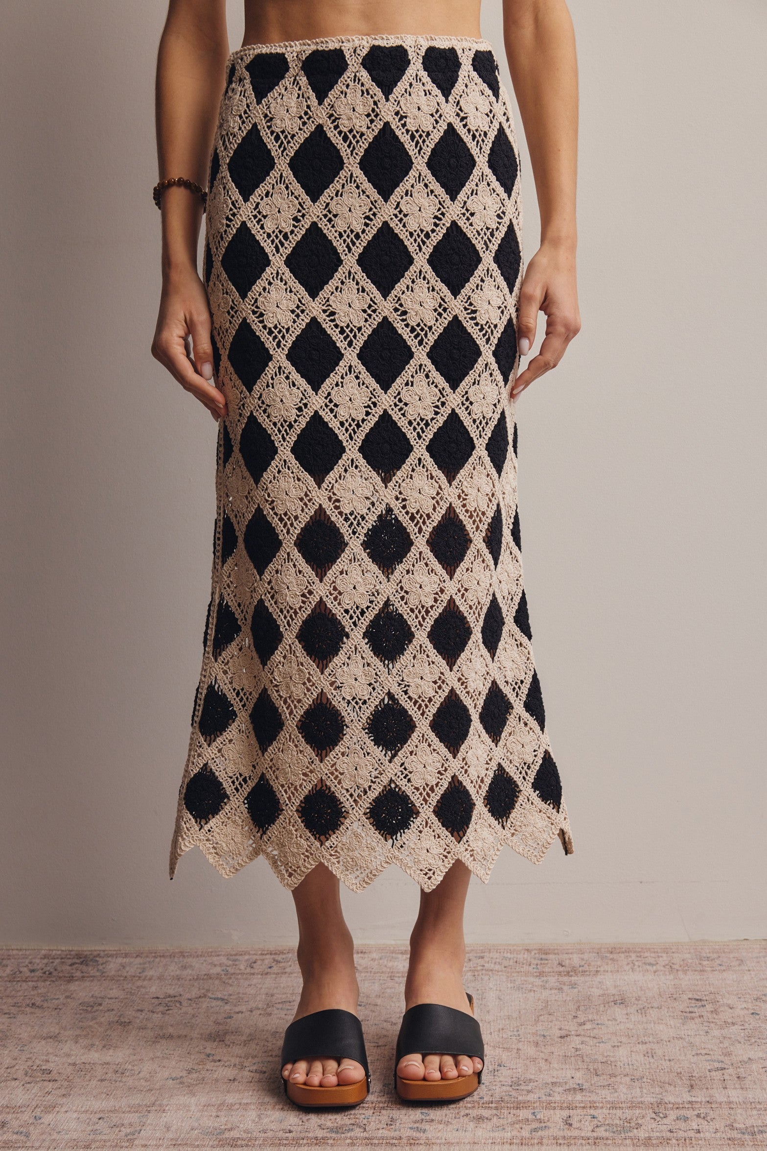 Crochet Diamond Midi Skirt