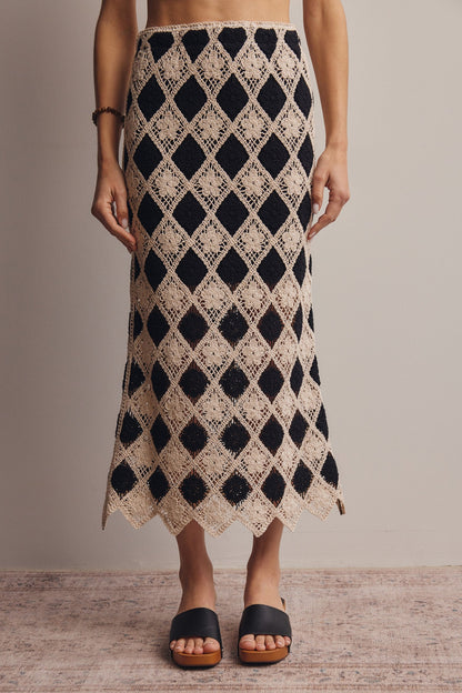Crochet Diamond Midi Skirt