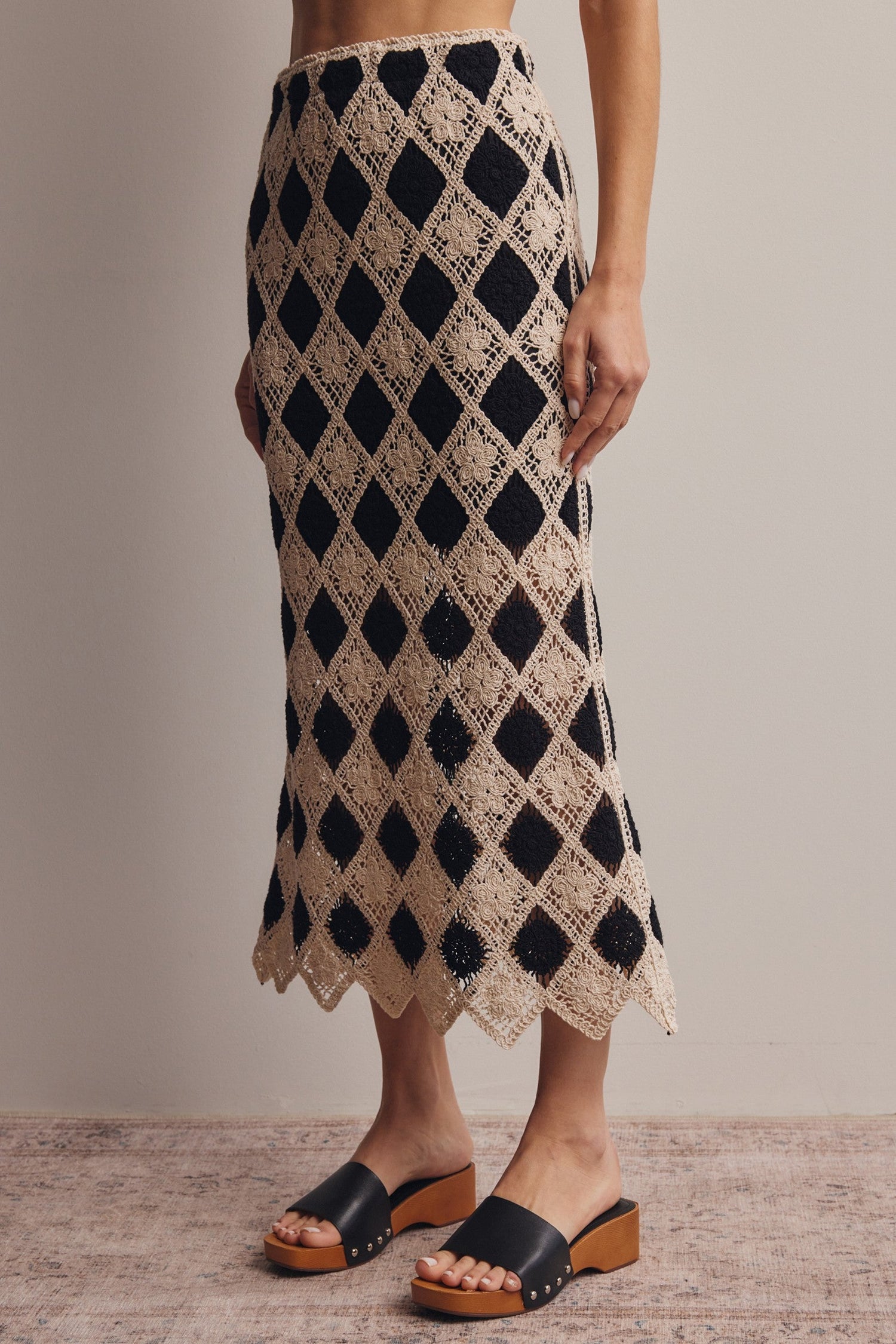 Crochet Diamond Midi Skirt