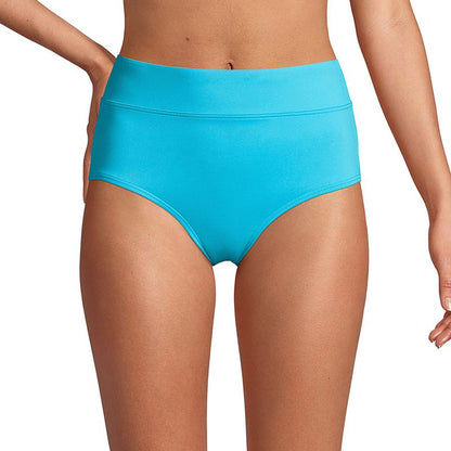 Lands End Retro Tummy Slimmer High-Waist Bikini Bottoms, Size 8