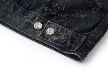 Balenciaga Oversized Distressed Denim Jacket - Black