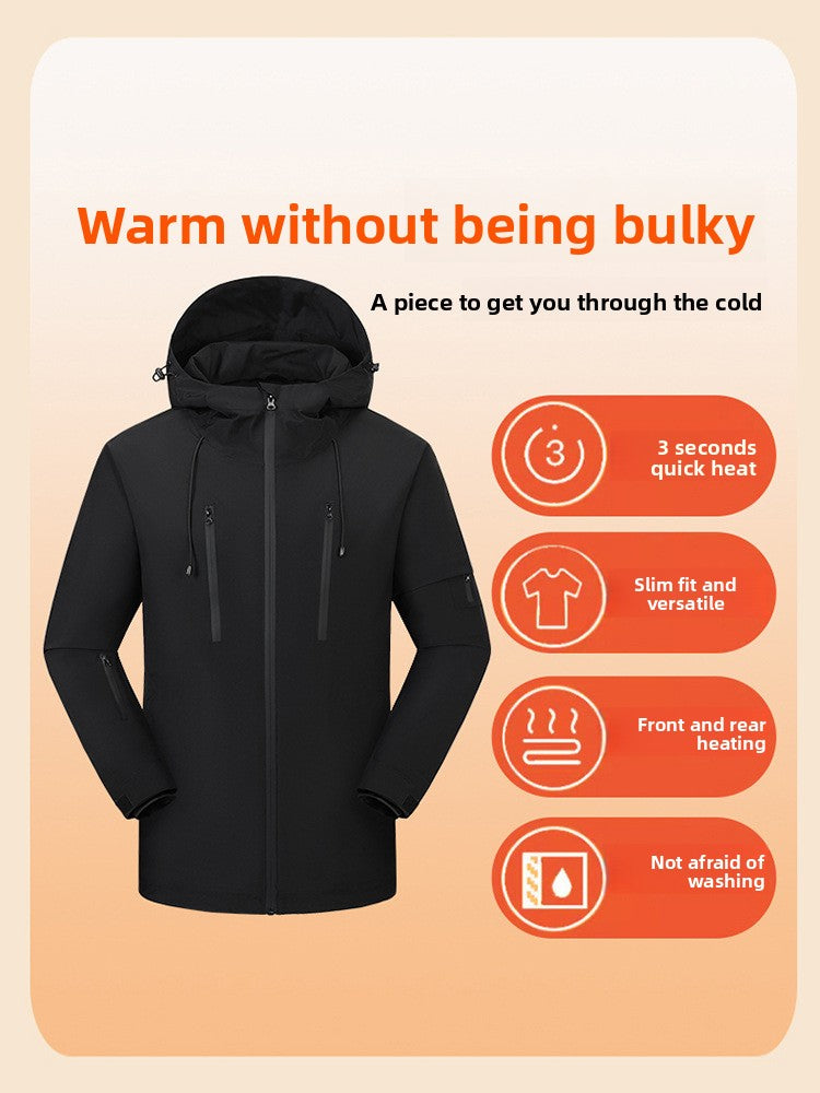 Winter intelligent heat-retaining hiking jacket