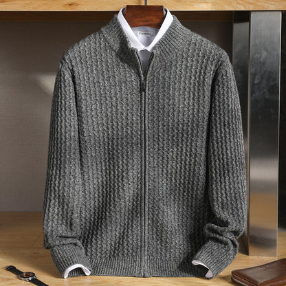 Wool Zipper Cardigan Men&