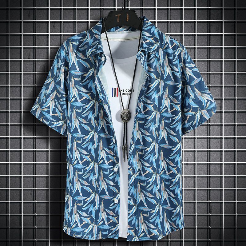 Mens Quick Dry Floral Shirt and Shorts Set