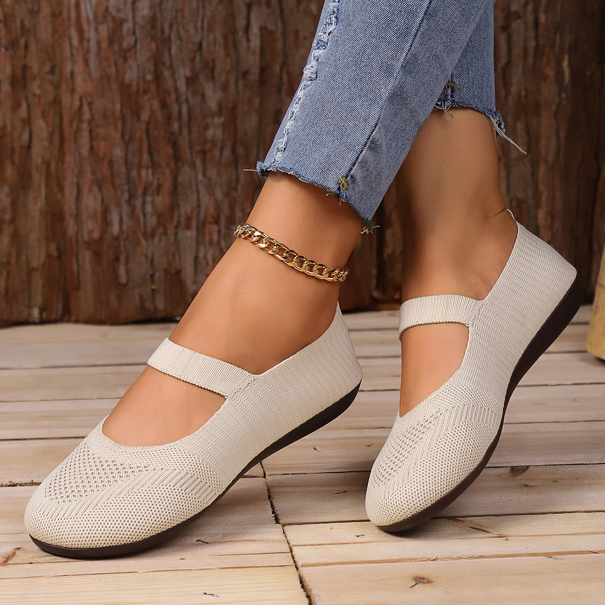Women`s Fly-Knit Breathable Slip-On Loafers Flat Shoes