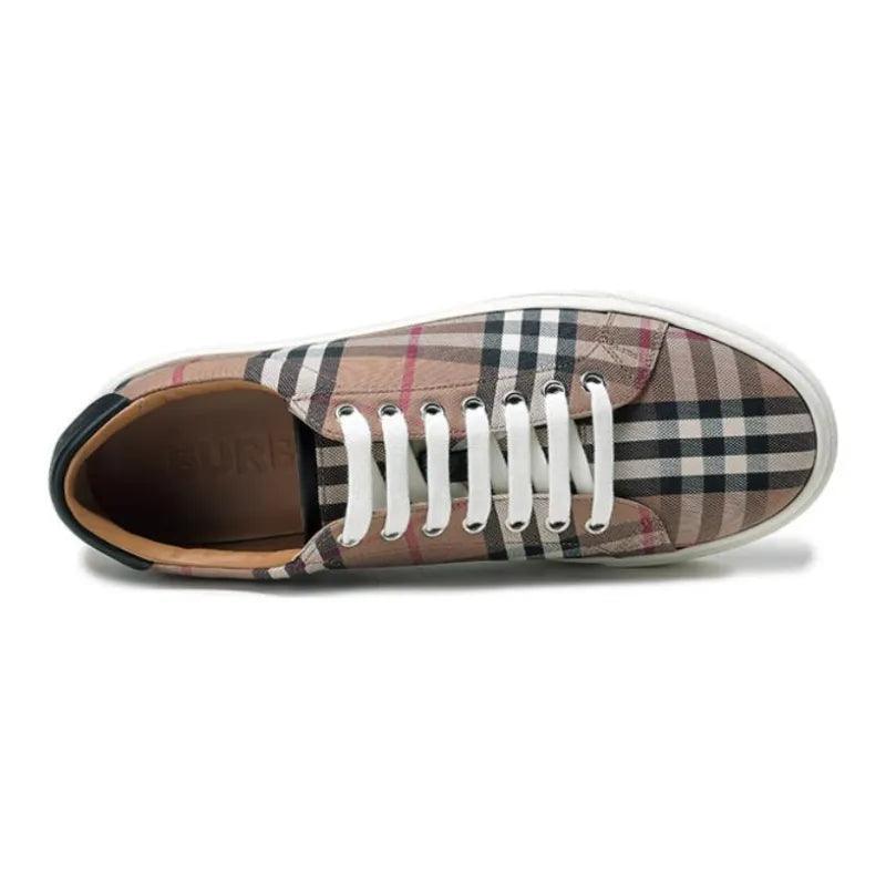 Burberry Check Print Low-Top Sneaker Dark Brown