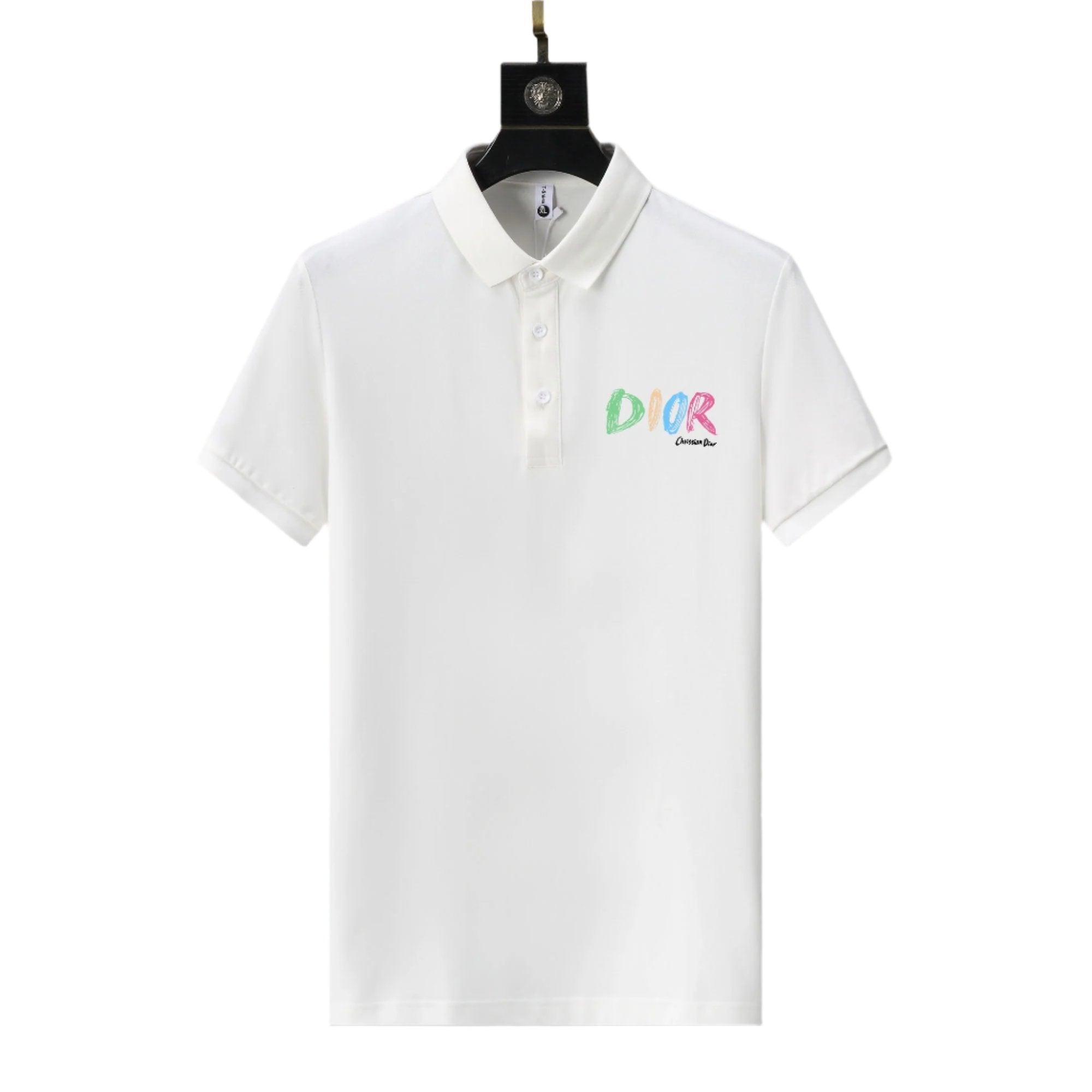 Dior White T-Shirt With Collar