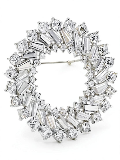 Charter Club Silver-Tone Multi-Crystal Wreath Pin