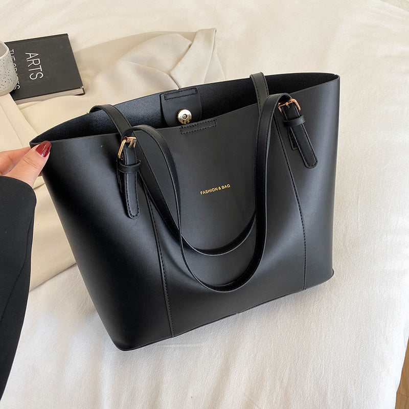Retro PU Leather Shoulder Tote Bag