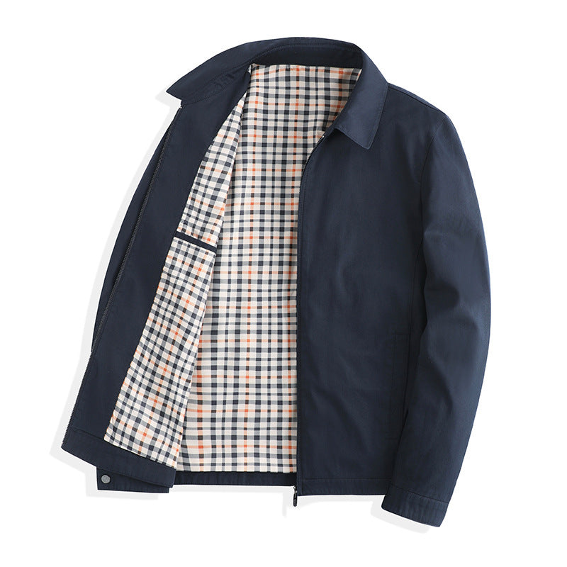 Pure Cotton Lapel Jacket for Men Business Casual Outerwear