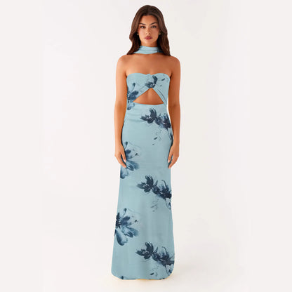 Floral Cut Out Backless Summer Dress