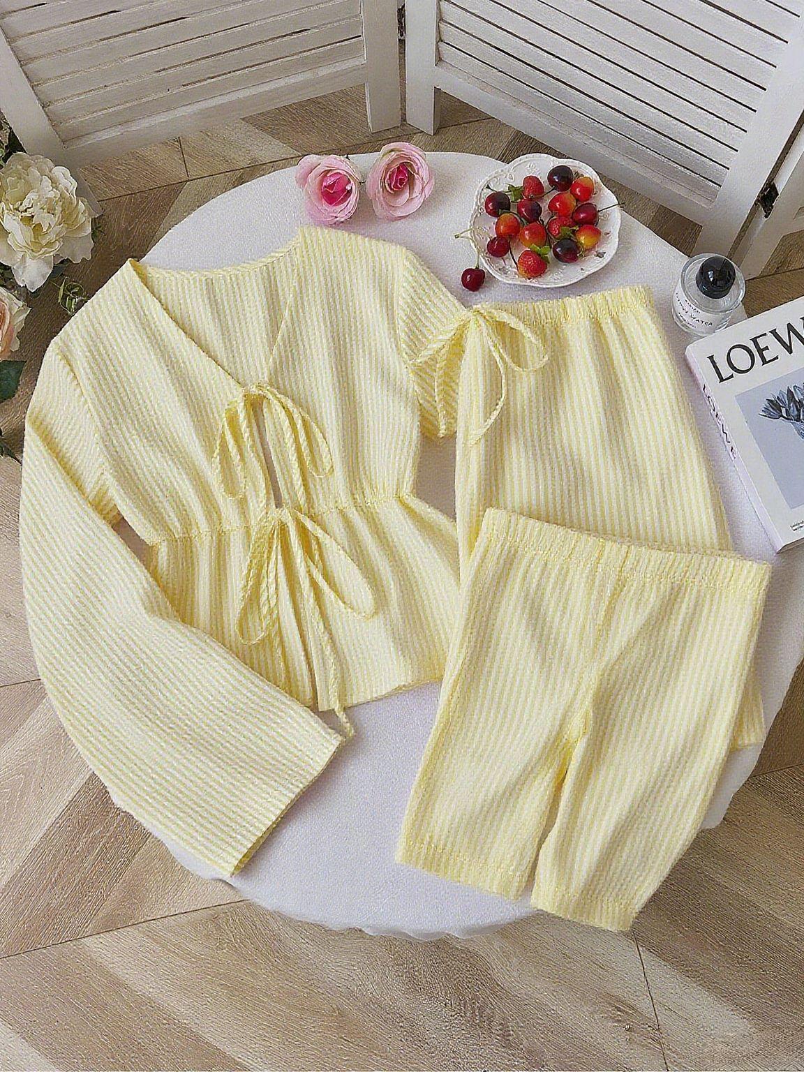 Striped Casual Two-Piece Suit Long Sleeve Loose Fit