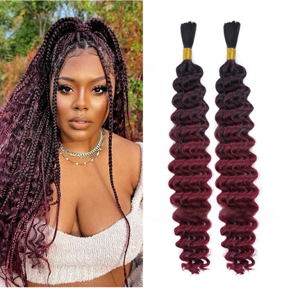 Deep Wave Bohemian Braid Wig Hand-Woven Hair Extensions