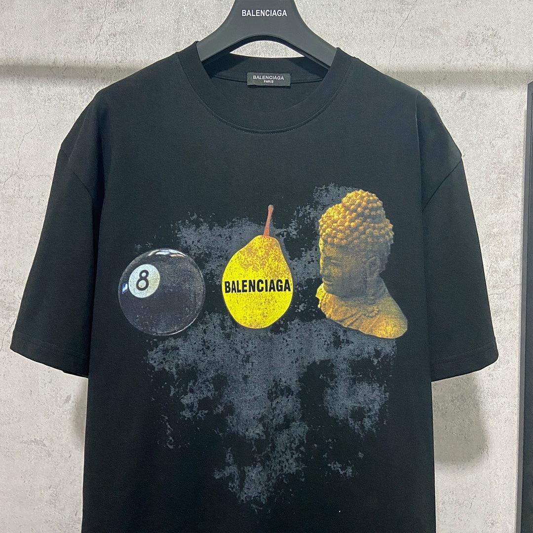 Balenciaga Black T-Shirt Without Collar